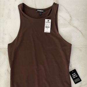 NWT Dark Brown High Neck Express Bodysuit